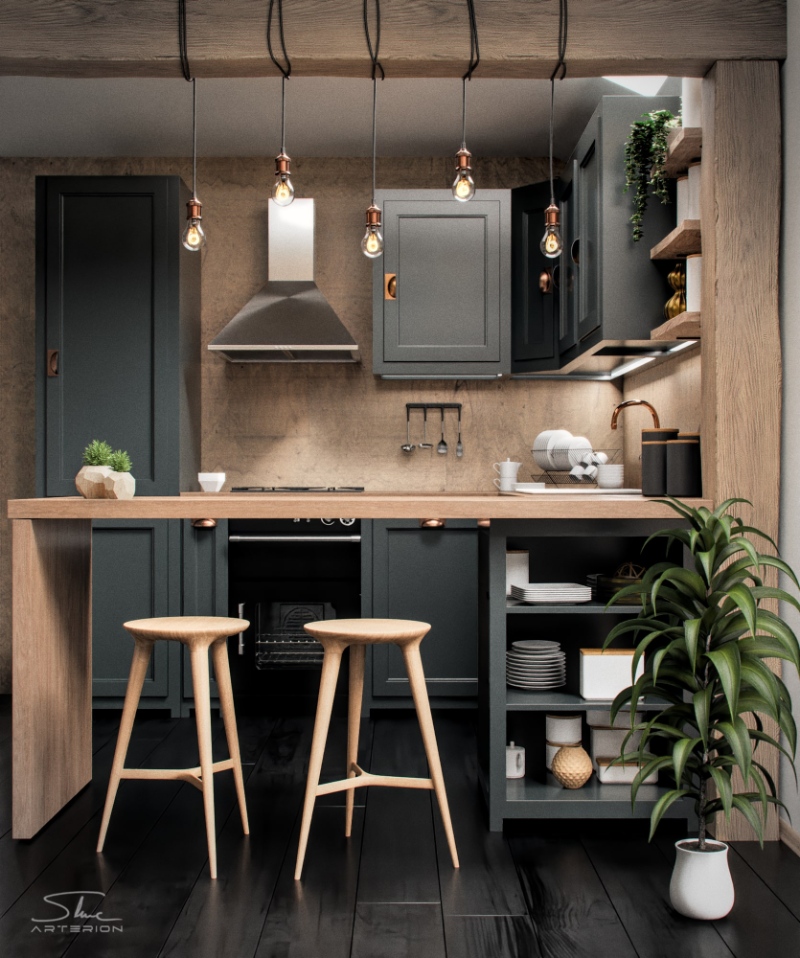 Modern kitchen interior.